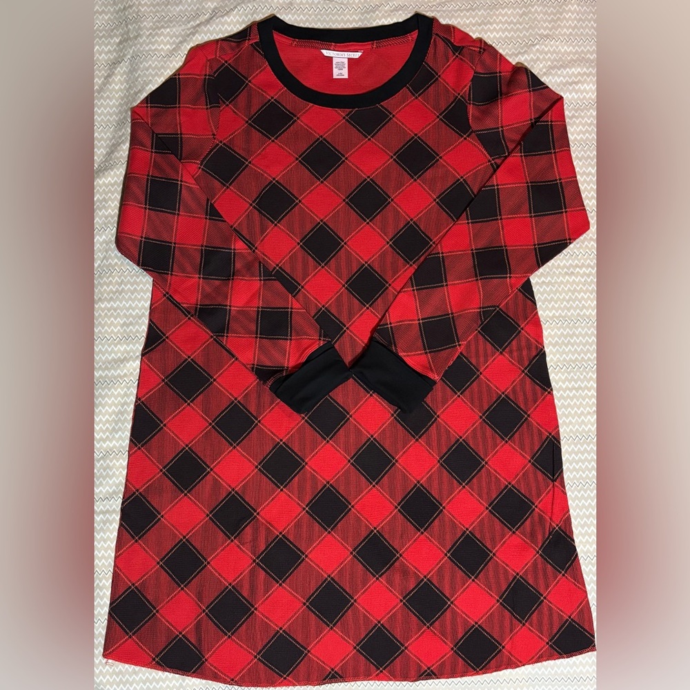 Victoria's Secret Red and Black Plaid Pajama Dress